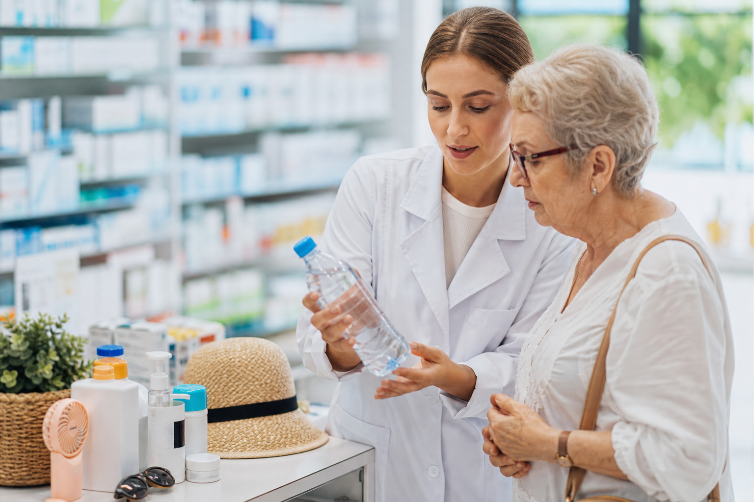 Imagen profesional relacionada con cómo prevenir y actuar ante el golpe de calor en personas mayores: guía práctica desde tu farmacia